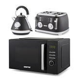 Retrovive 23L Digital Microwave Oven, 1.7L Kettle & 4-Slice Toaster Set