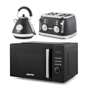Retrovive 23L Digital Microwave Oven, 1.7L Kettle & 4-Slice Toaster Set