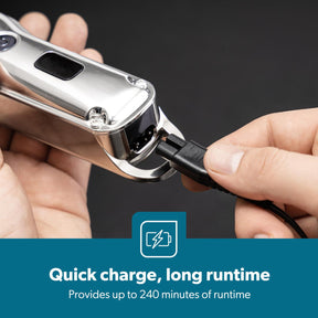 Chrome Stainless Steel Men's Bear and Hair Cordless Clipper