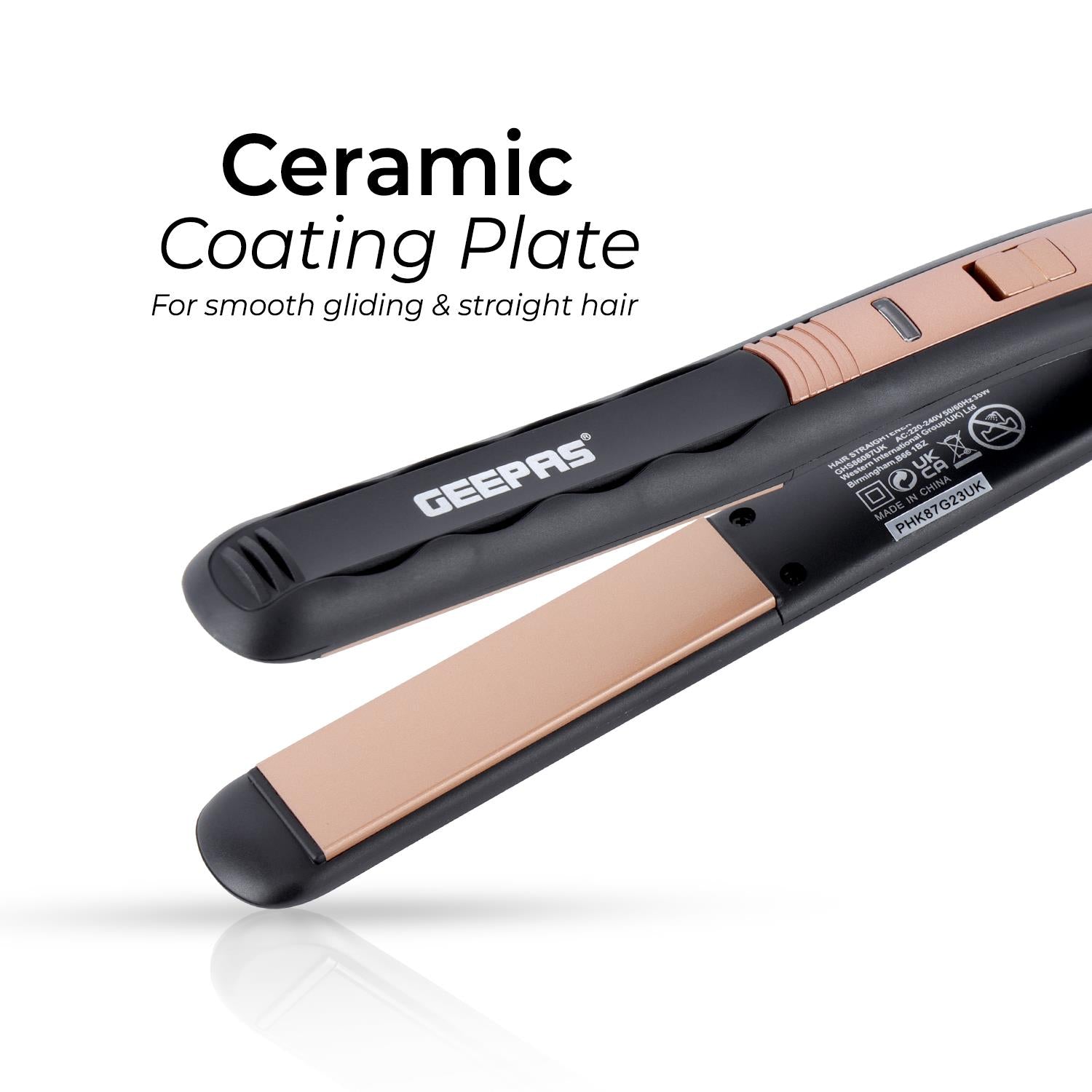 Ceramic Hair Straighteners With Adjustable Temperature and Swivel Cord