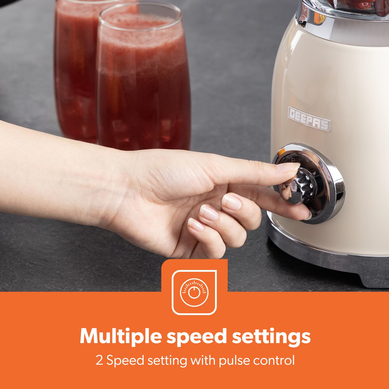 Retrovive Cream 2-In-1 Food Jug Blender With 1.5L Glass Jug