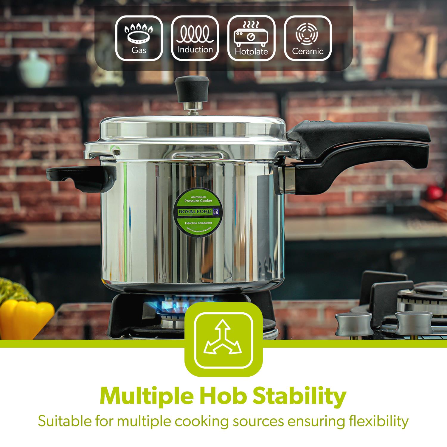 5L Lightweight Aluminium Stovetop Pressure Cooker