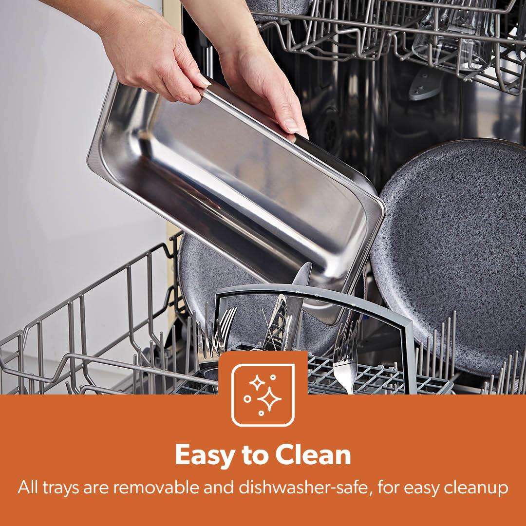 Pack Of 2 Electric Food Warmers Buffet Server 3 x 2.4L Trays With Lids