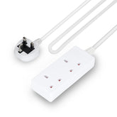 2 Gang Extension Lead 2M Cable Heavy-Duty UK Plug 13A