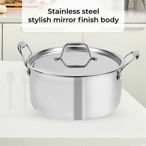 24cm Triply Stainless Steel Casserole Dish With Lid