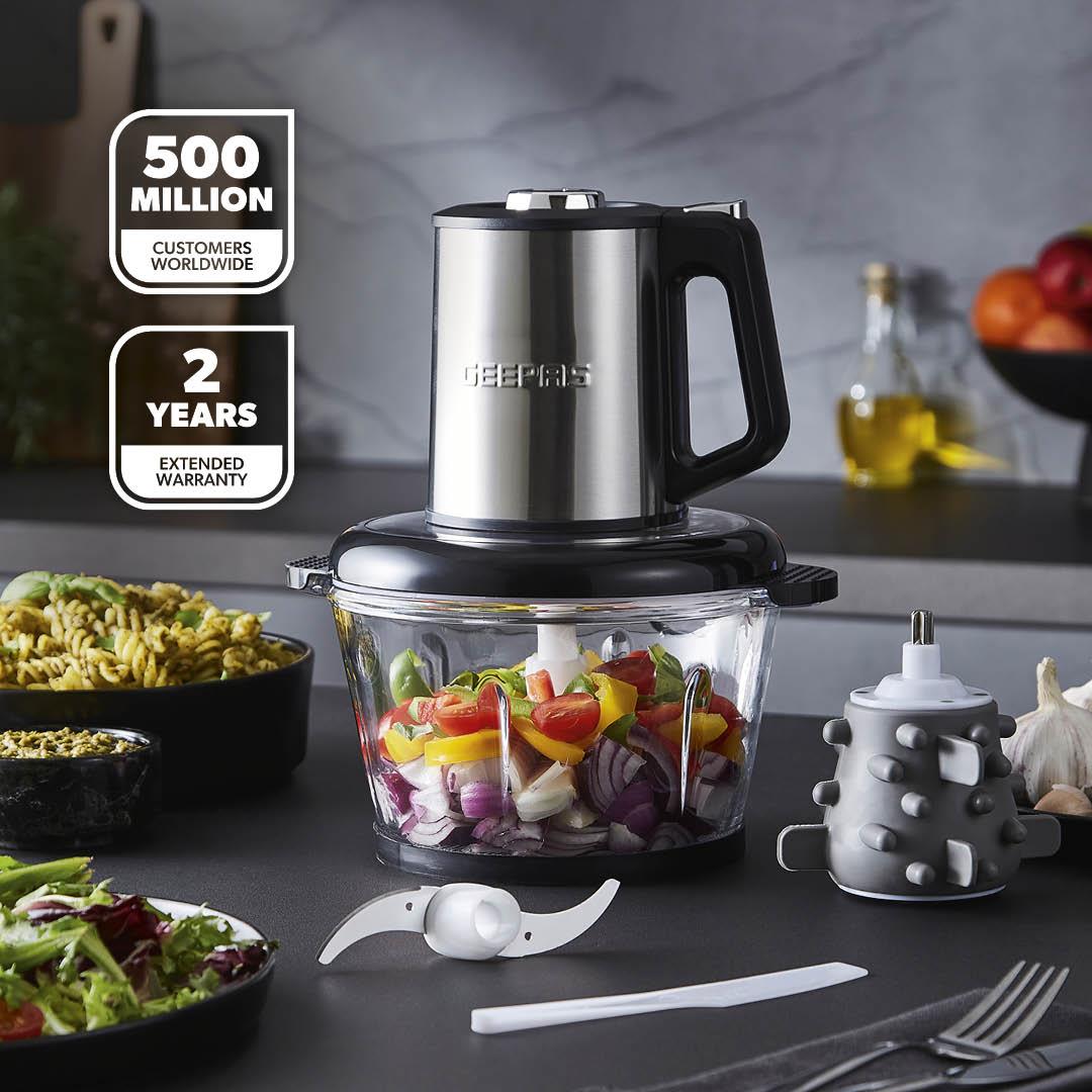 500W Mini Food Processor Chopper and Meat Grinder 2L