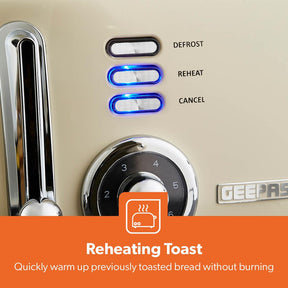 Vintage Cream Retrovive Four-Slice Bread Toaster
