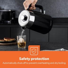 1.7L 3000W Electric Kettle & 4 Slice Toaster Kitchen Set Arcus Black