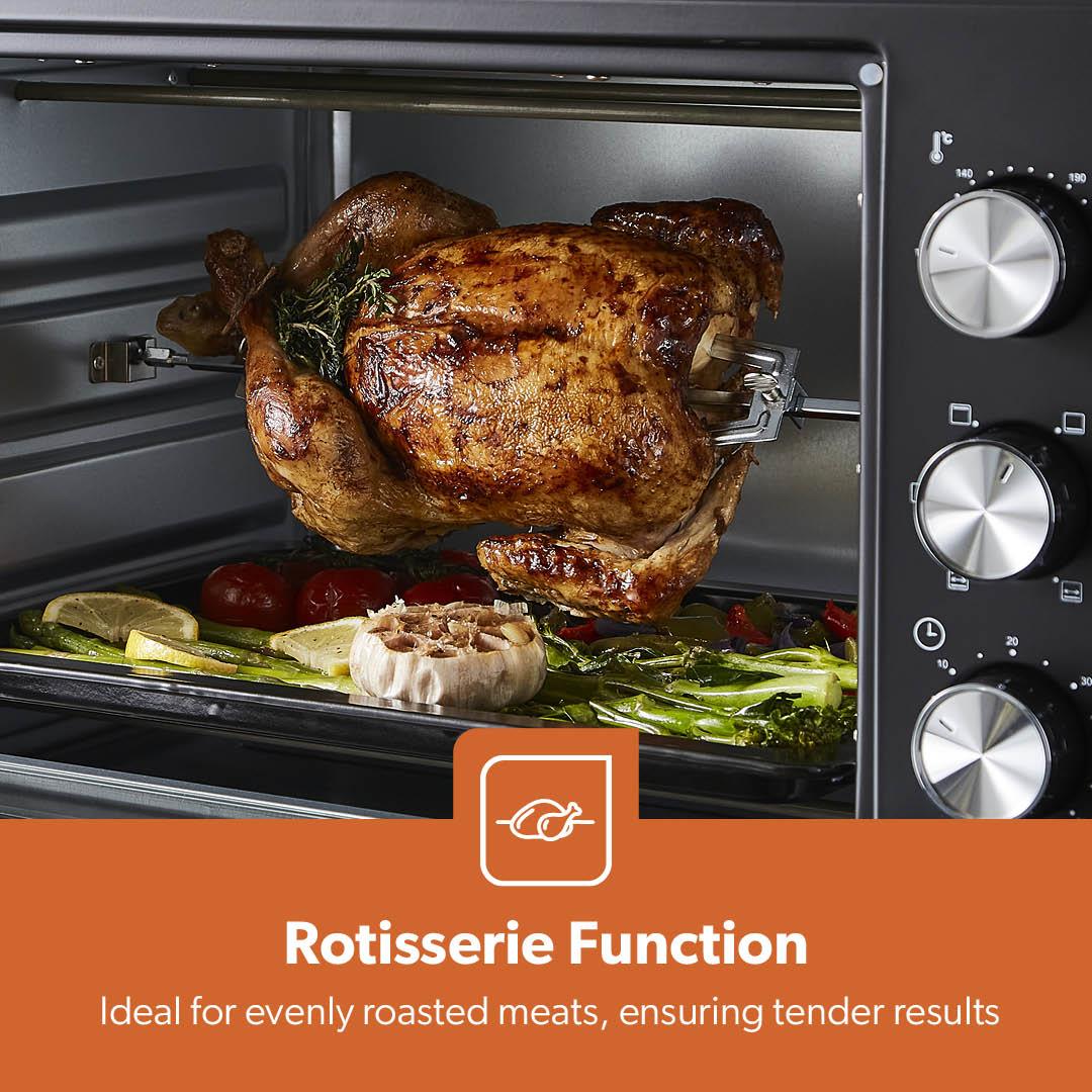 30L Electric Mini Oven and Grill Cooker With Rotisserie