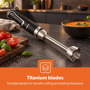 3-In-1 Black and Silver Hand Blender, Whisk & Beater