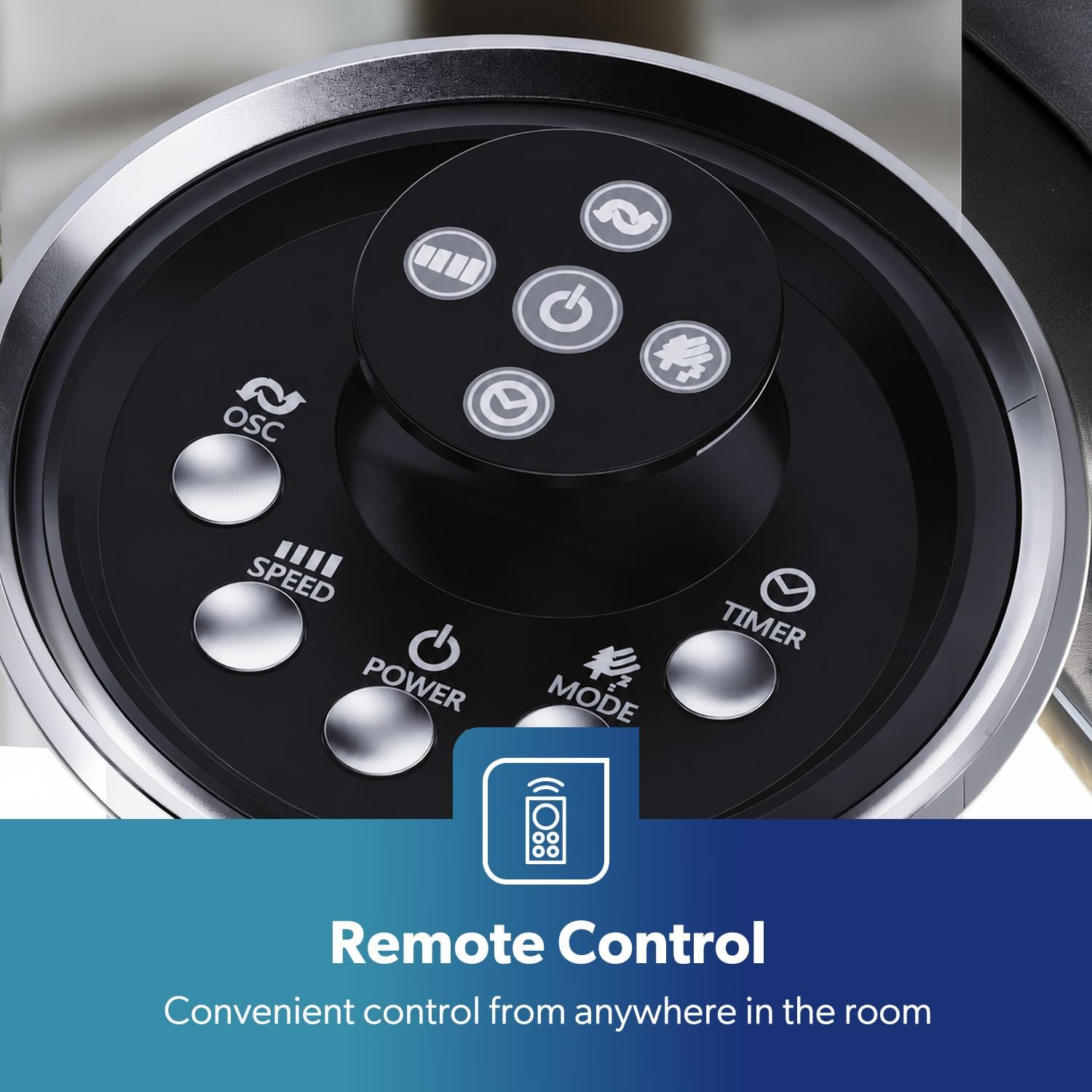 46-Inch Silent White Tower Fan With Remote Control