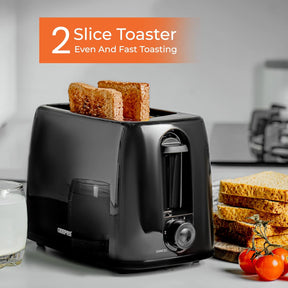 Stainless Steel Kettle & 2-Slice Bread Toaster Set