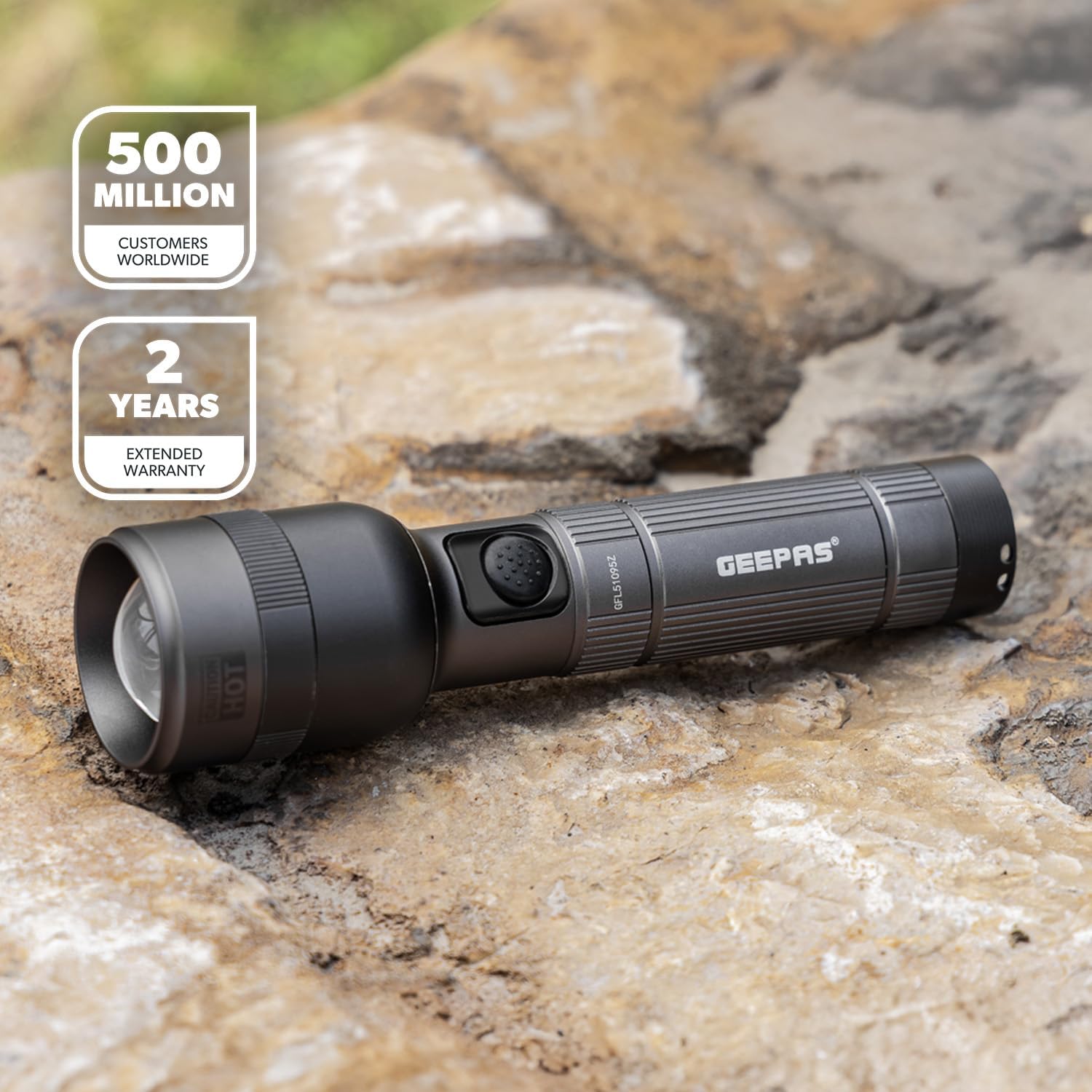 Zoomable LED Flashlight 1500 Lumen Super Bright Powerful 3000mAh Battery