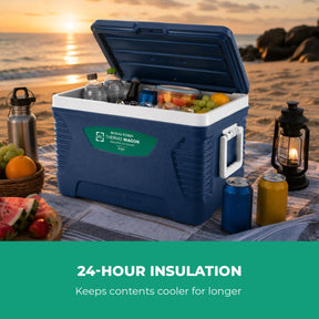 62L Blue 3-Layer Insulated Ice Cooler Box