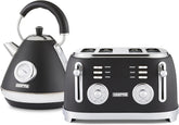 Black Retrovive Vintage Electric Pyramid Kettle & Toaster Set