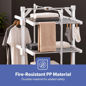 3-Tier Indoor Foldable Heated Clothes Airer Electric Dryer