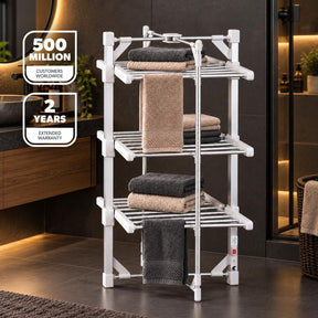 3-Tier Indoor Foldable Heated Clothes Airer Electric Dryer