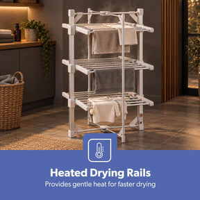 3-Tier Indoor Foldable Heated Clothes Airer Electric Dryer