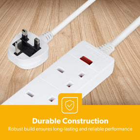 3 Gang Extension Lead, 5M Cable 3-Way Plug Extension Cable