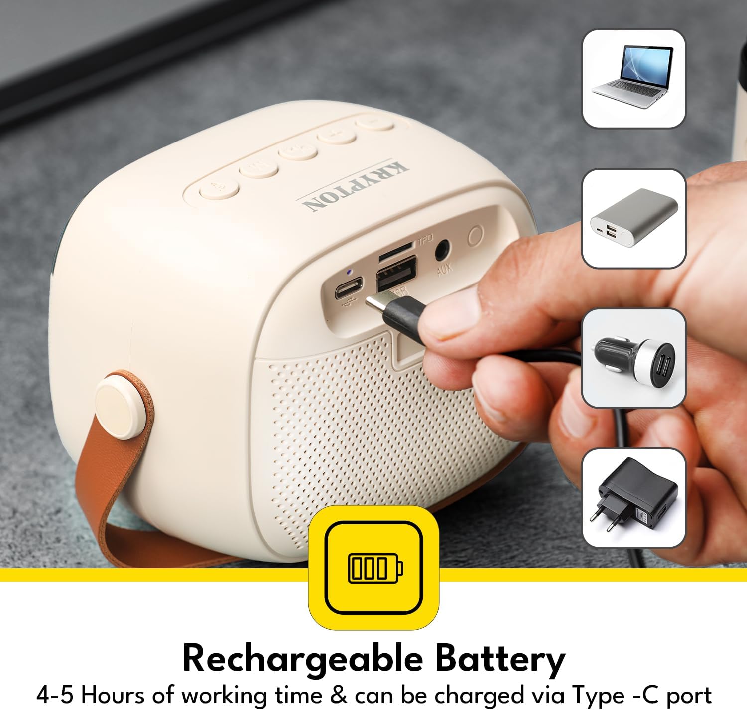 Portable Bluetooth Speaker with Wireless Microphone