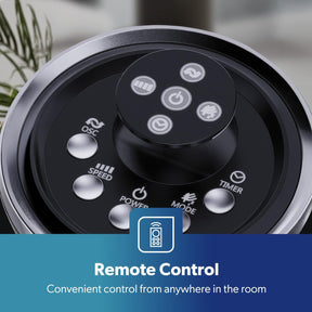 46-Inch Silent Black Tower Fan With Remote Control