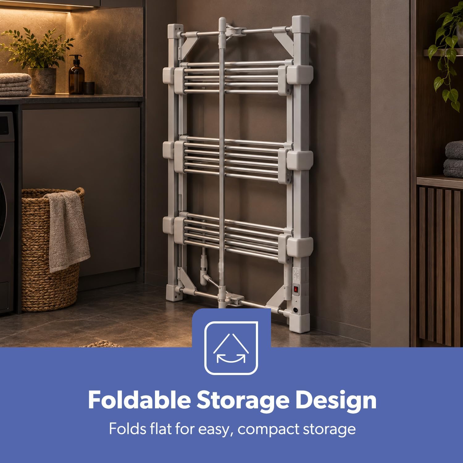 3-Tier Indoor Foldable Heated Clothes Airer Electric Dryer