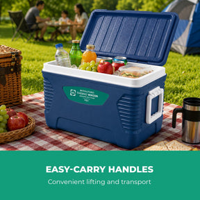 62L Blue 3-Layer Insulated Ice Cooler Box