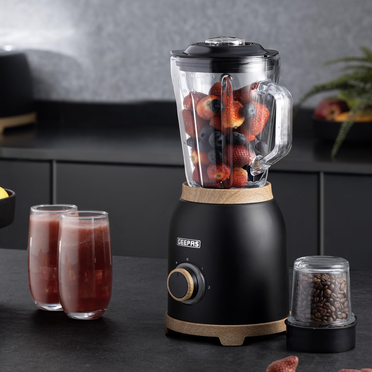 Black NordiQ 1.7L Electric Kettle, Toaster, Jug Blender & 20L Microwave Set