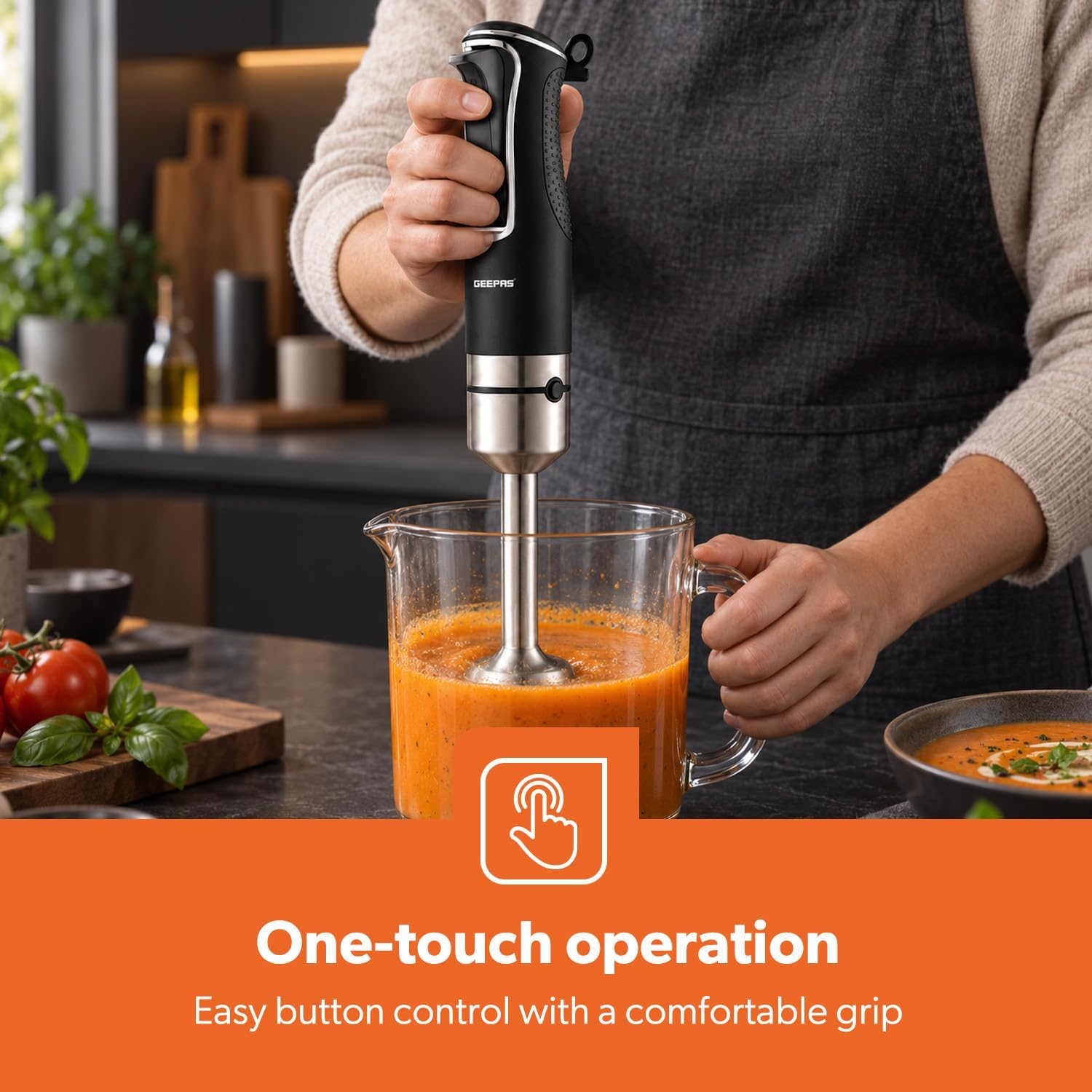 3-In-1 Black and Silver Hand Blender, Whisk & Beater
