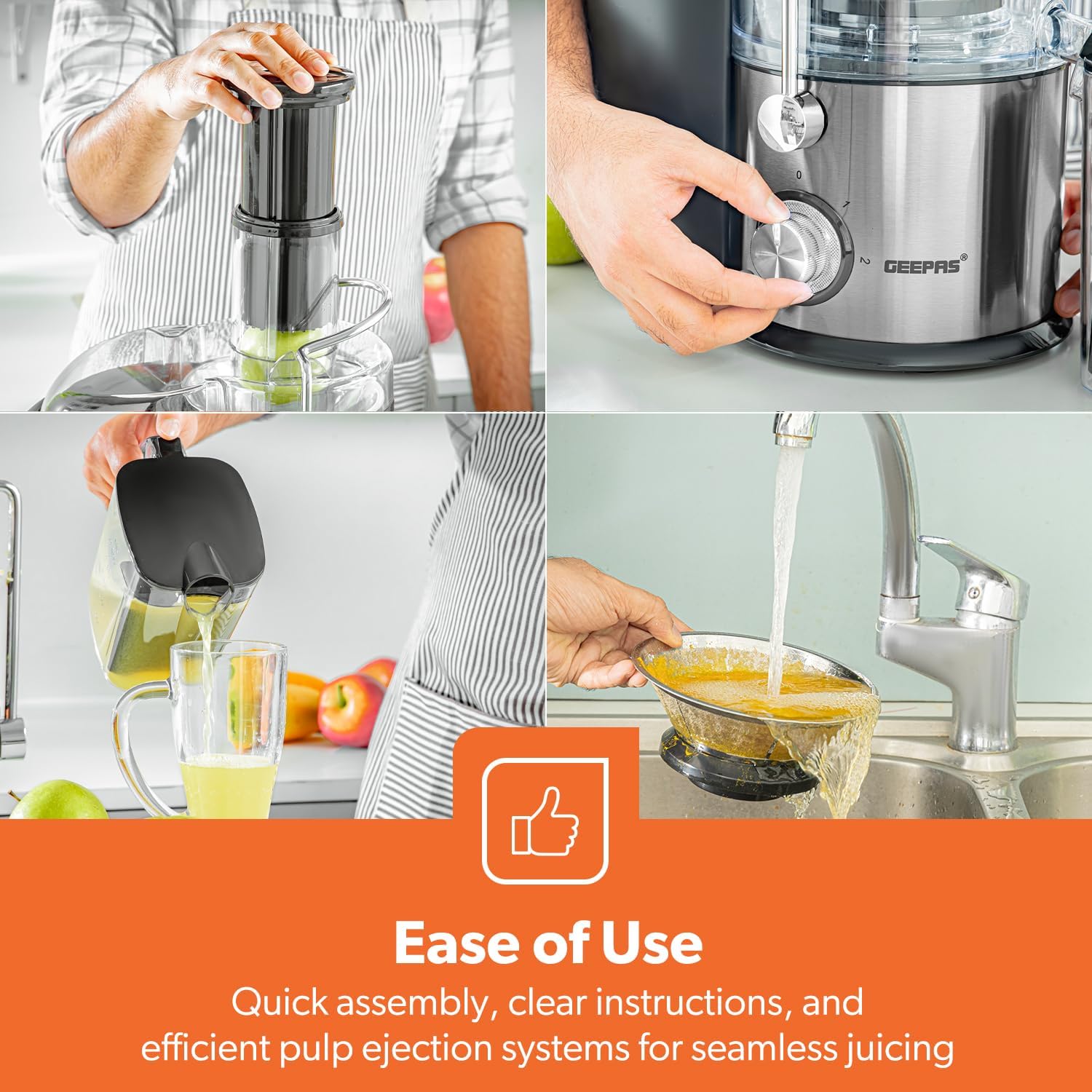 800W Centrifugal Juicer with 2-Speeds and Pulse Function