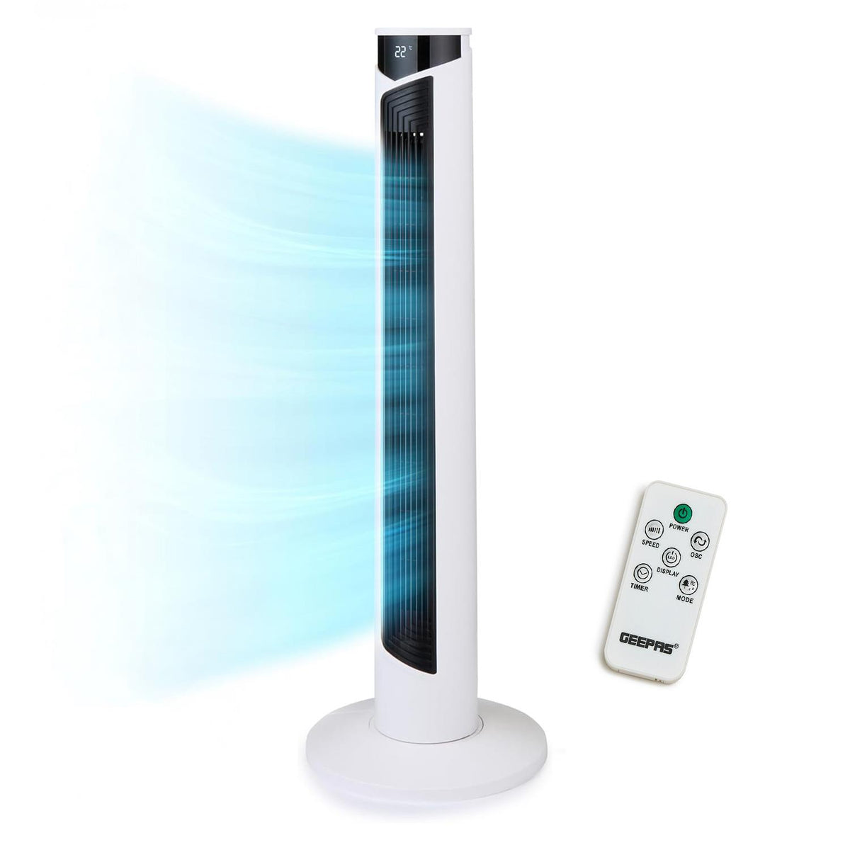 37-Inch Digital Oscillating Tower Fan With Remote Control