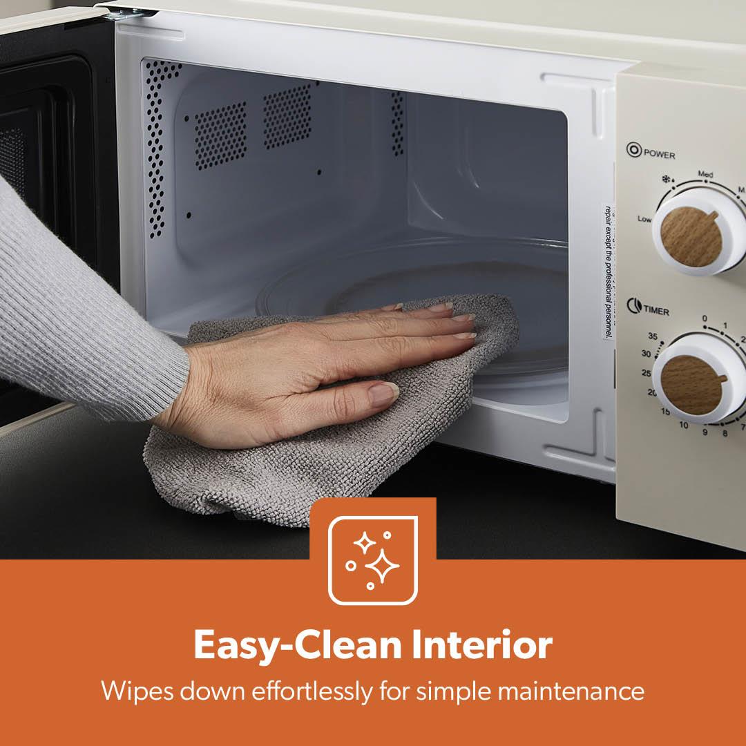 20L Cream NordiQ Solo Microwave Oven With 5 Power Levels 700W