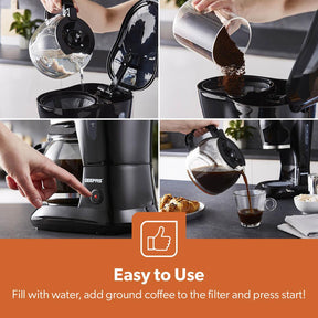 Black 1.5L Filter Coffee Machine & Coffee Grinder Set