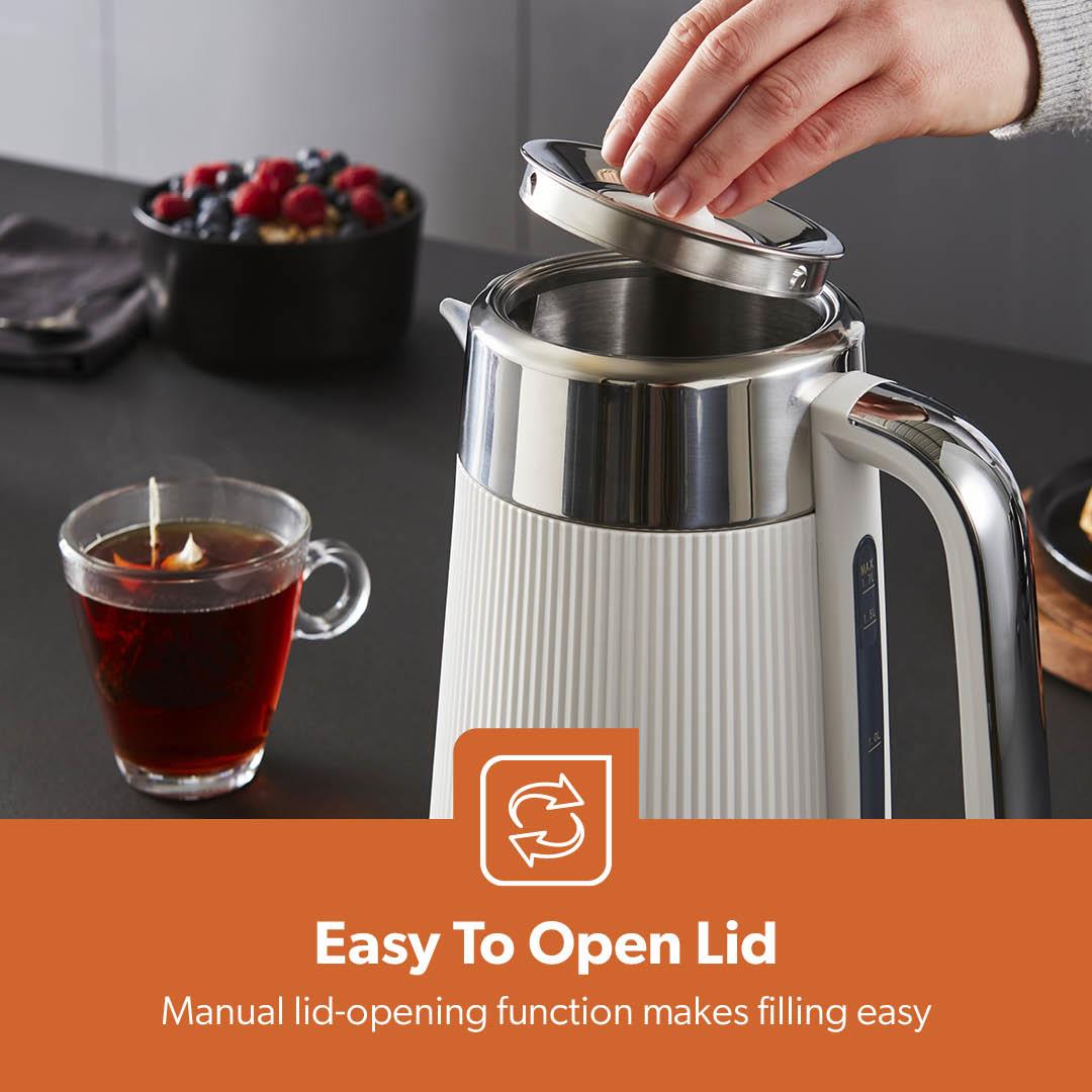White Arcus 1.7L Electric Kettle Rapid Boil Cordless 3000W