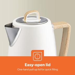 NordiQ Cream 1.7L Fast Boil Stainless Steel Electric Kettle