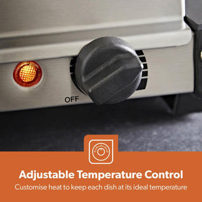 Pack Of 2 Electric Food Warmers Buffet Server 3 x 2.4L Trays With Lids