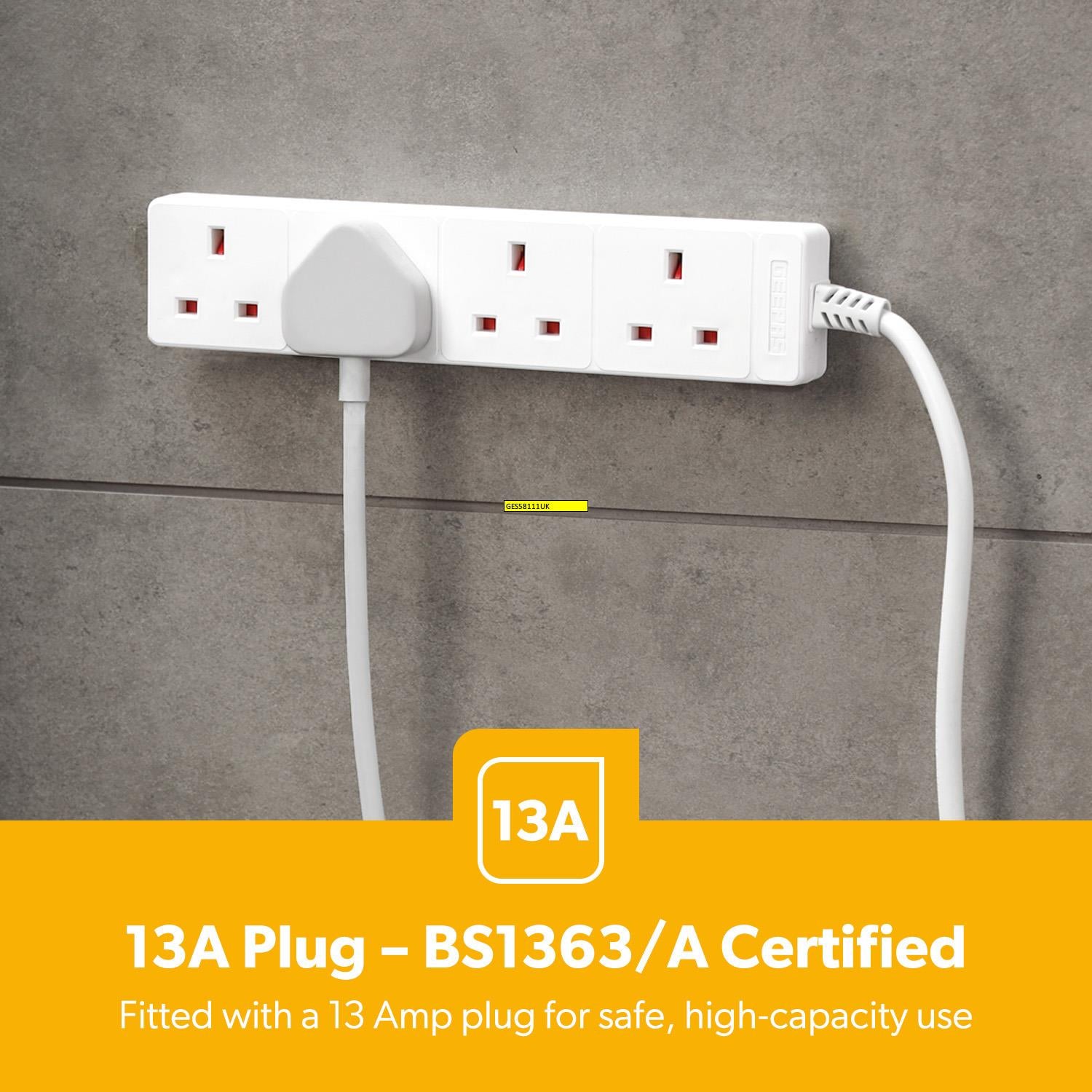 4 Gang Extension Lead Cable With A 1M Cable