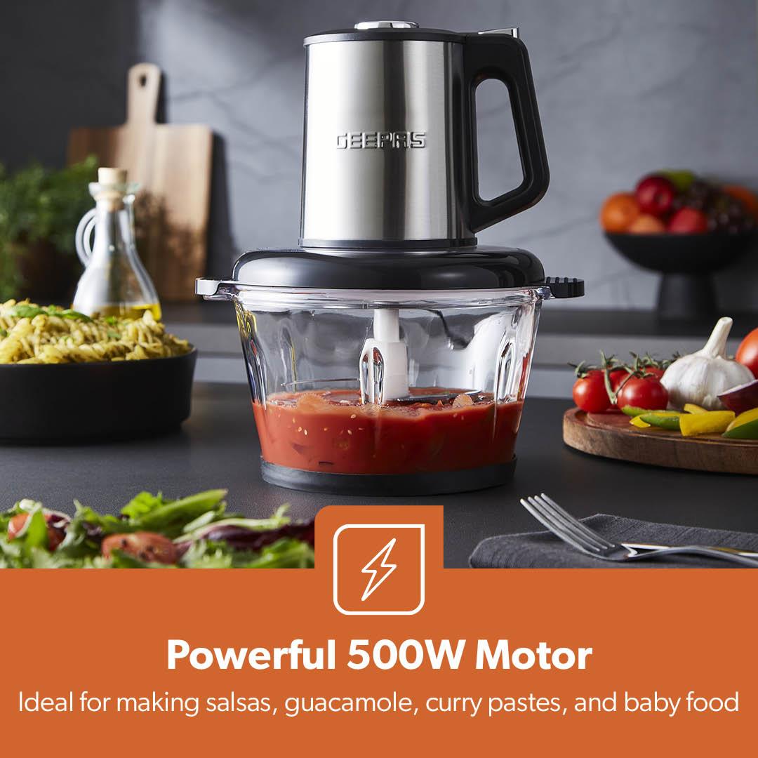 500W Mini Food Processor Chopper and Meat Grinder 2L
