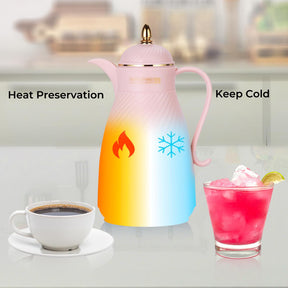 1L Baby Pink Insulated Air Pot Vacuum Flask Thermos Jug