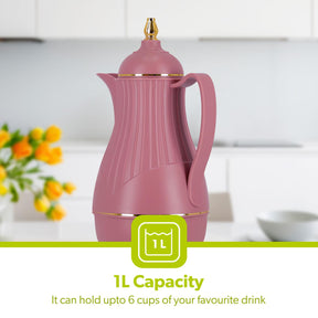 1L Maroon Insulated Vacuum Flask Thermos Jug