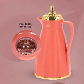 1L Hala 'Blood Orange' Glass Vacuum Flask and Tea Pot