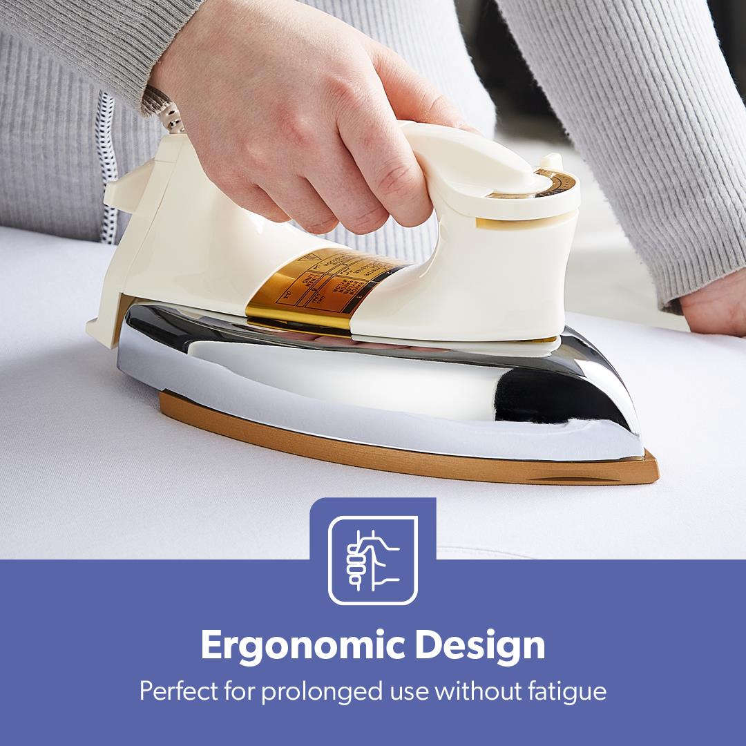 1200W Heavyweight Electric Dry Iron With Non-Stick Plate