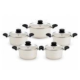 5-Piece Cream Non-Stick Pressed Casserole Cream Cookware Set