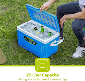 25L Blue Triple-Insulated Ice Cooler Chest For Camping