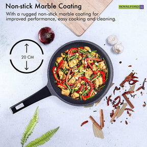 Royalford Frying Pan Die-Cast Aluminium Skillet 20CM