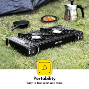 Double Burner Portable Outdoor & Indoor Gas Stove Cooker