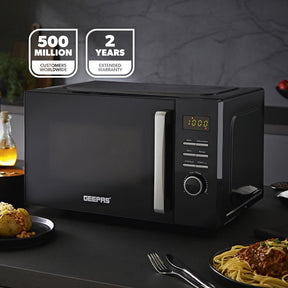 23L Black Digital Microwave Oven With 60 Minute Timer