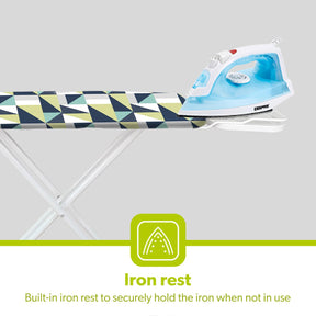 Geometric Green & White Lightweight Folding Ironing Board