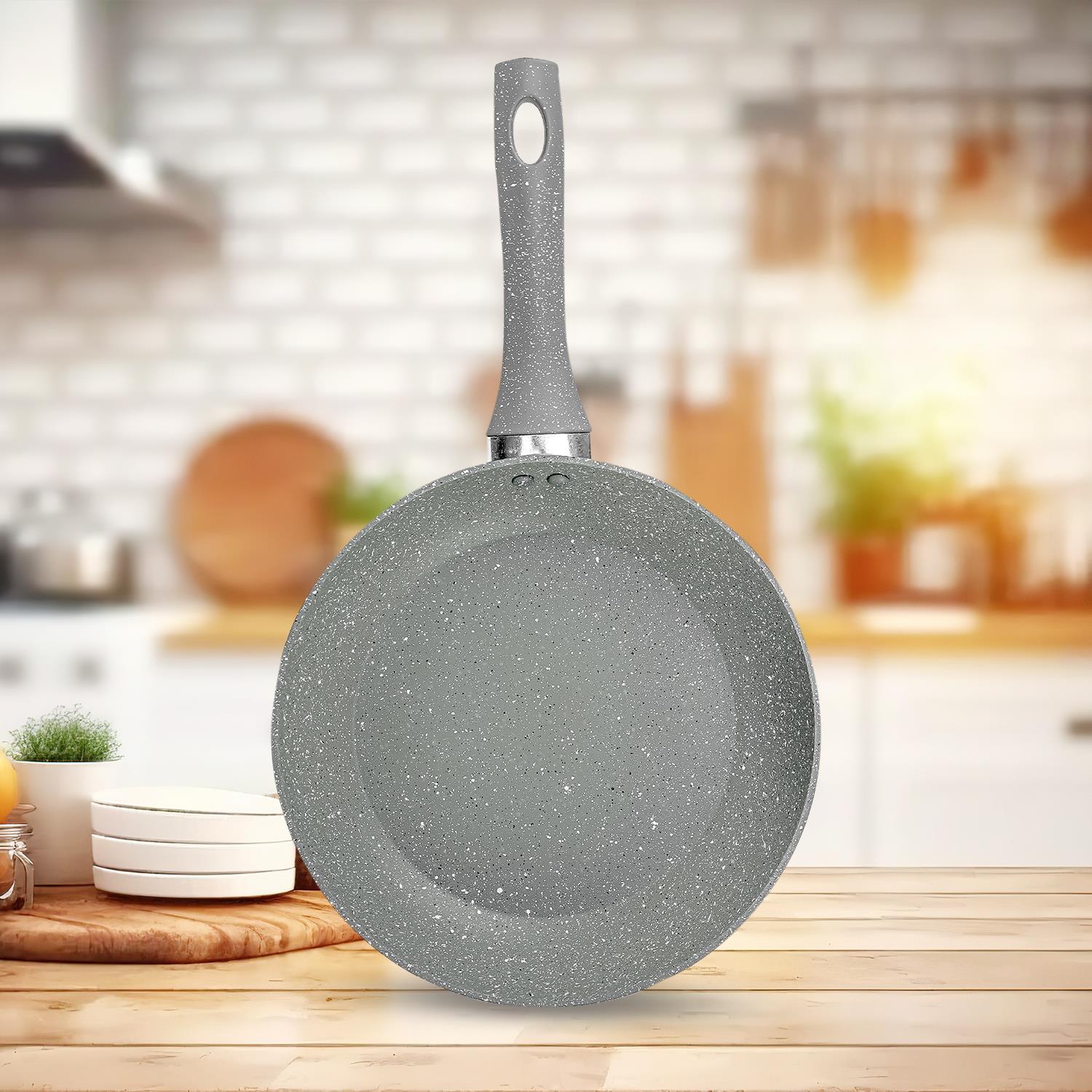 20cm Granite Coated Non-Stick Frying Pan In Grey