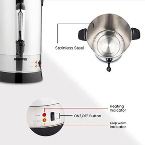 Stainless Steel Electric Tea Urn & Water Boiler (6.8L-15L)